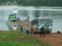 River Crossing on a Floating Pontoon