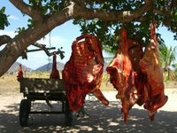 Hanging Slabs of Beef