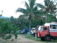 Trucks at the Pariti Camp Site