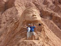 Sean & Monika Under A Giant Inca Head
