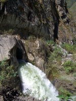 Little People Above The Man Made Waterfall